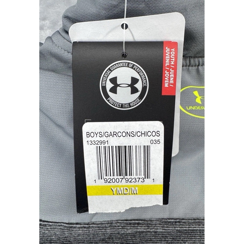Under Armour 1/4 Zip Pullover Fleece Jacket Cold Gear Gray Youth Boys Size M NWT - Picture 6 of 7